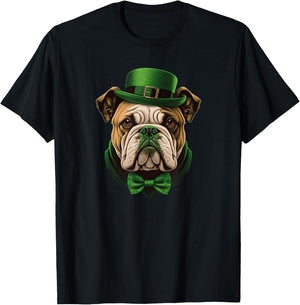 Funny Bulldog Dog St Patricks day irish Saint patrick Day T-Shirt - T-Shirt | Black