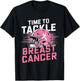 Time to Tackle Breast Cancer shirt Football Helmet Awareness T-Shirt - T-Shirt | Black