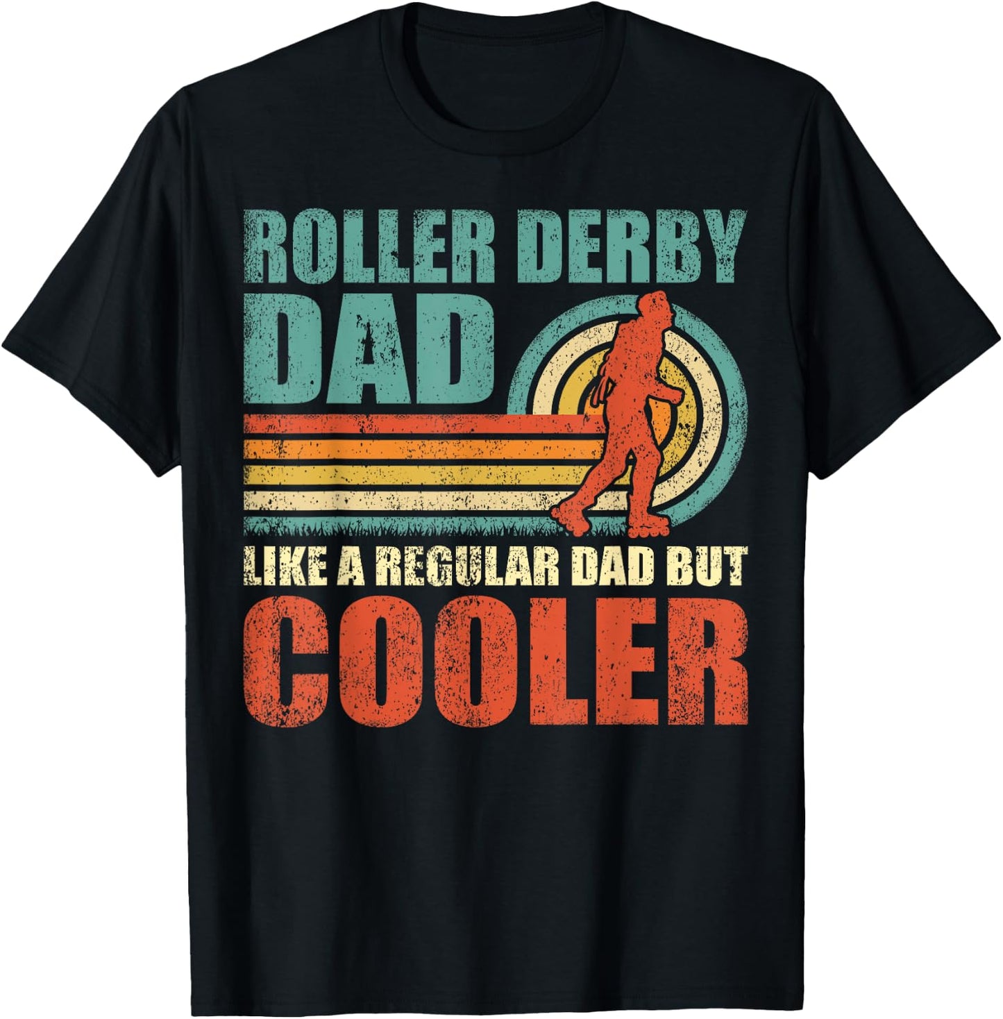 Retro Style Vintage Roller Derby Dad Father's Day T-Shirt - T-Shirt | Black