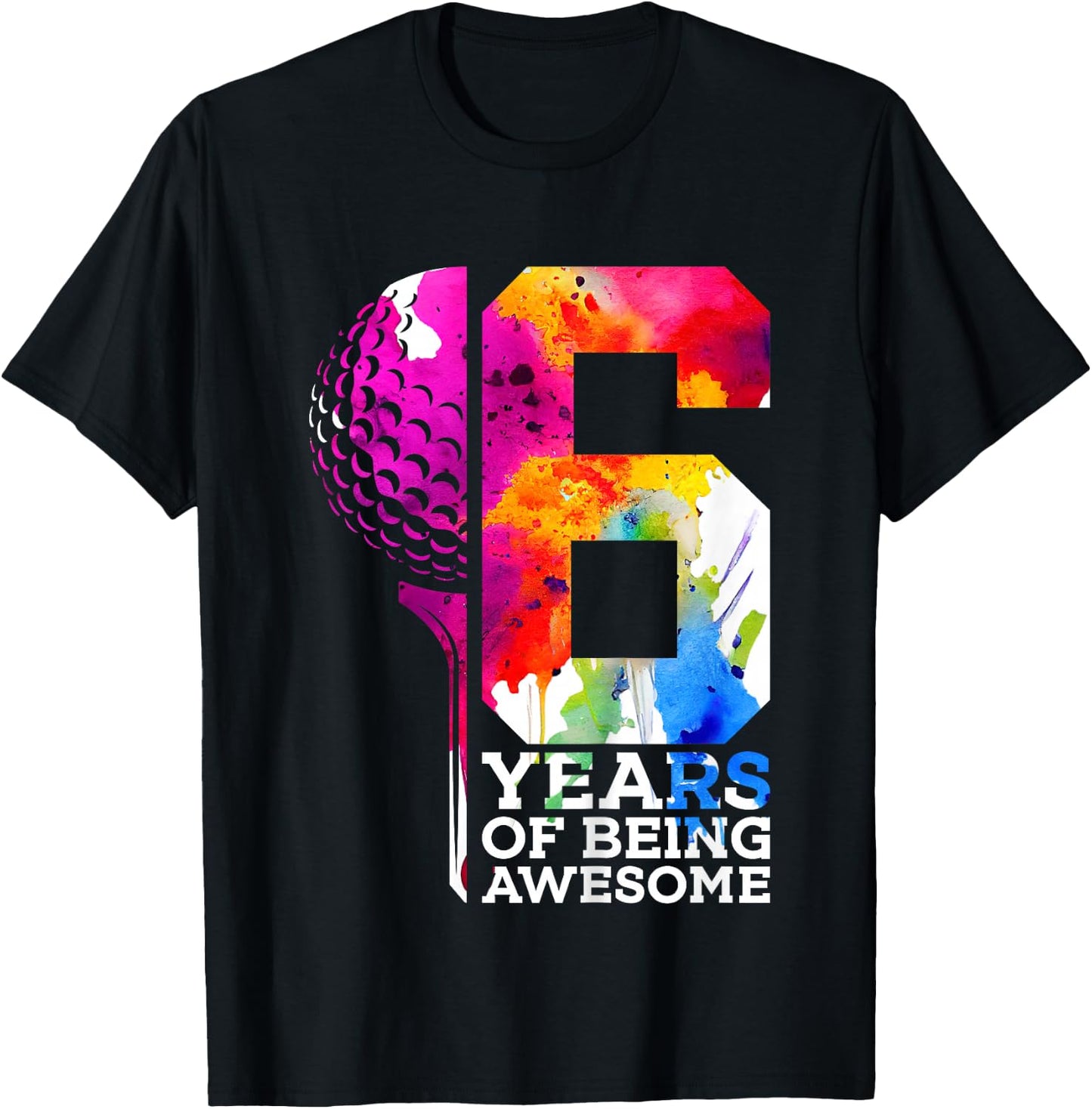 Kids 6 YEARS OF BEING AWESOME GOLF 6TH BIRTHDAY T-Shirt - T-Shirt | Black