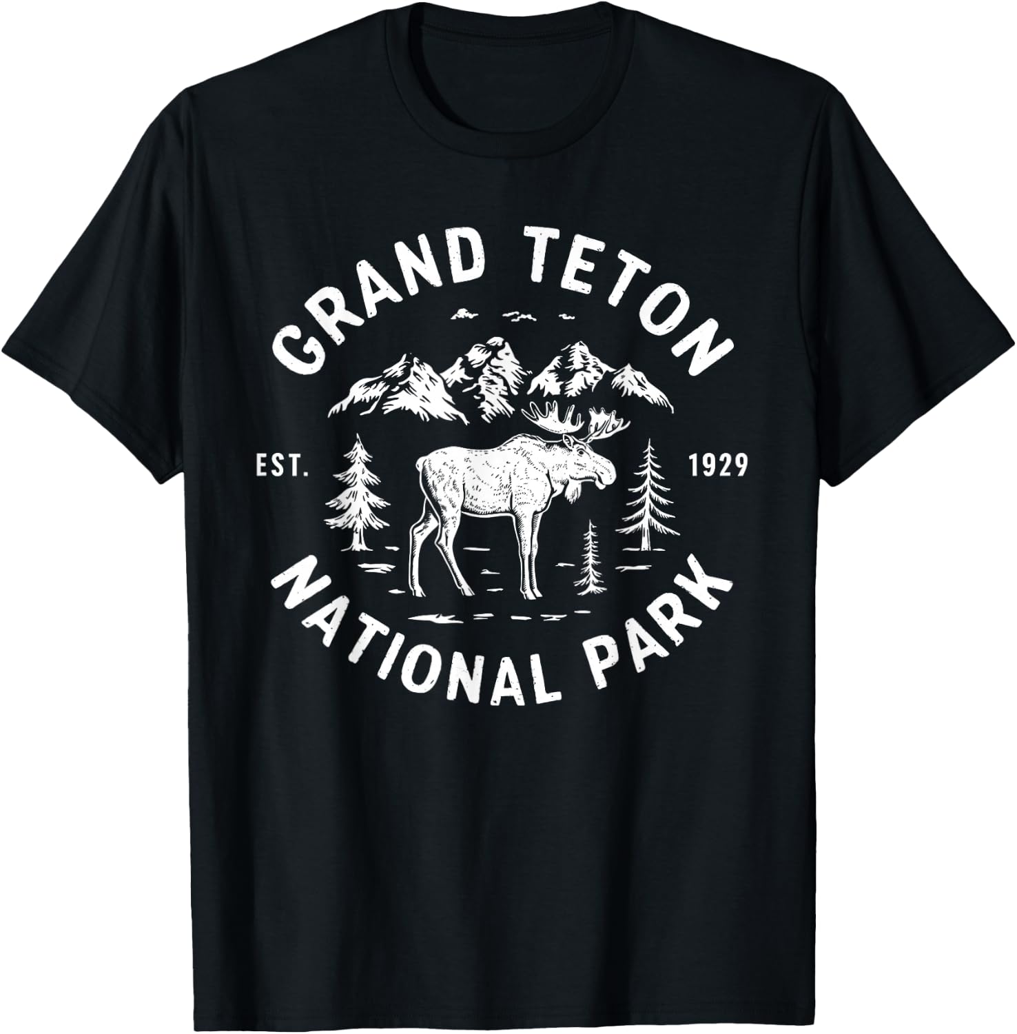 Grand Teton National Park Moose Vacation Outdoor and Hiking T-Shirt - T-Shirt | Black