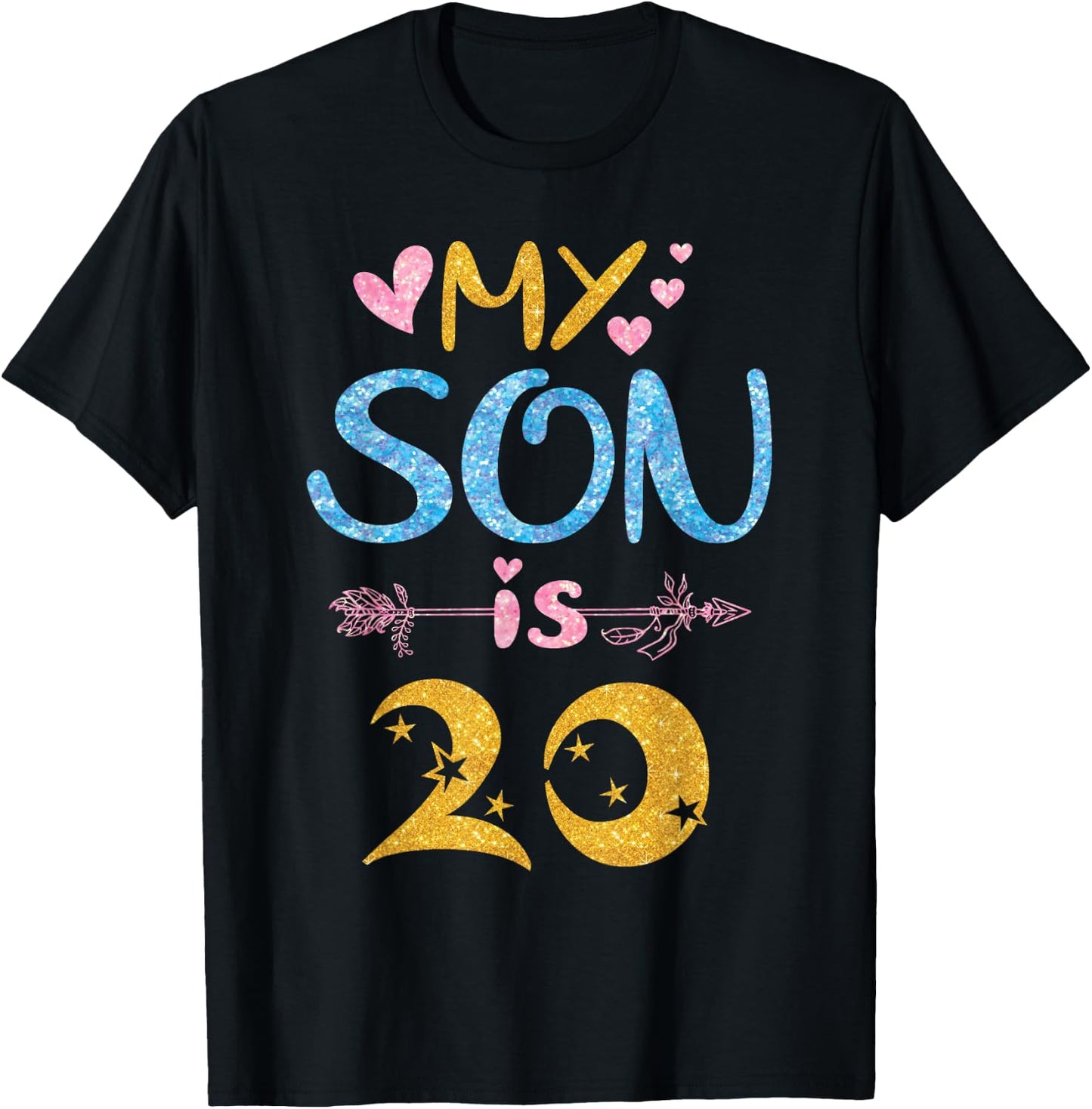Mother Father Mom Dad Happy Birthday My Son Is 20 Years Old T-Shirt - T-Shirt | Black