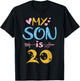 Mother Father Mom Dad Happy Birthday My Son Is 20 Years Old T-Shirt - T-Shirt | Black