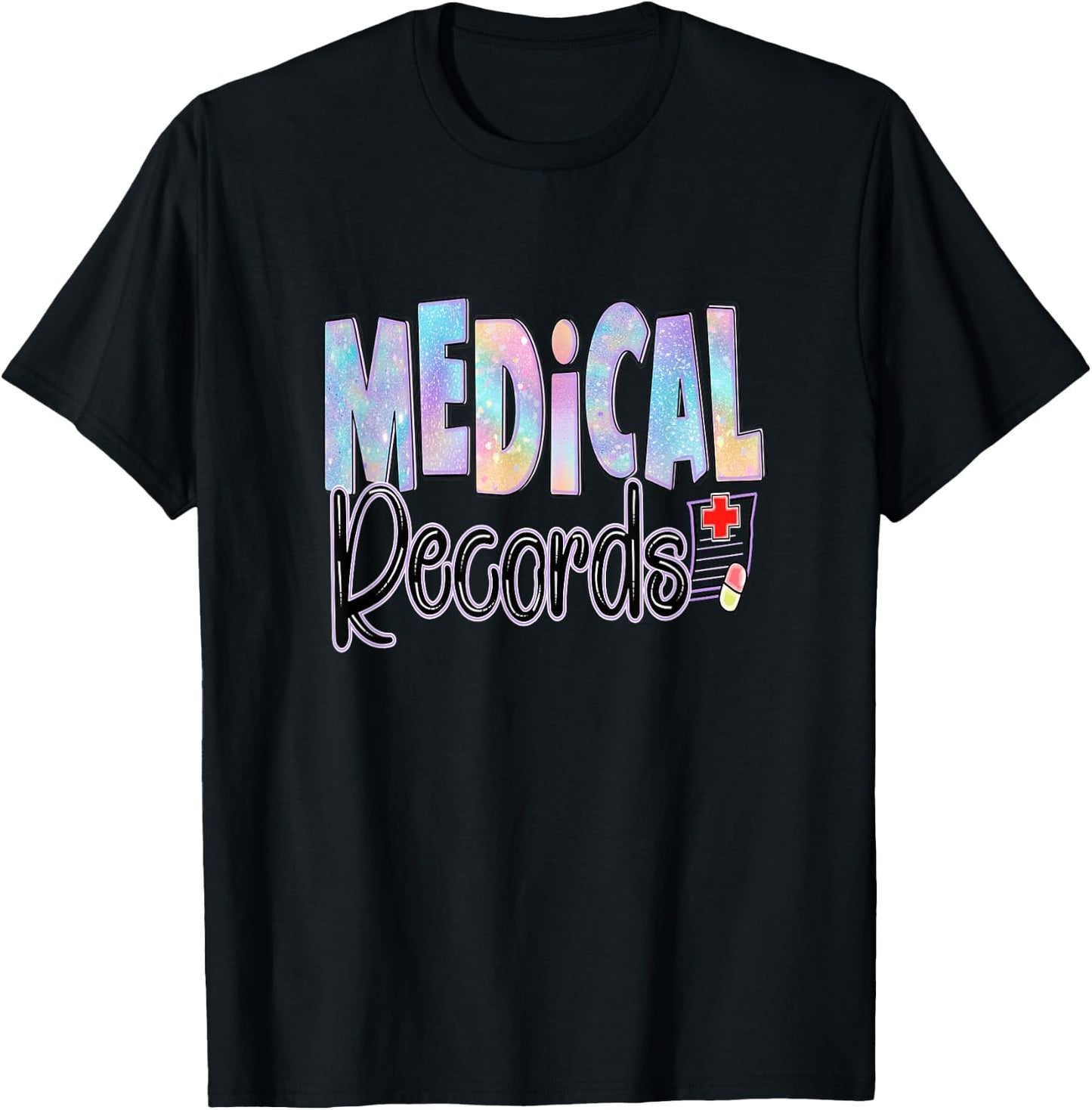Medical Records Funny Design Director Clerk Nursing Nurse T-Shirt - T-Shirt | Black