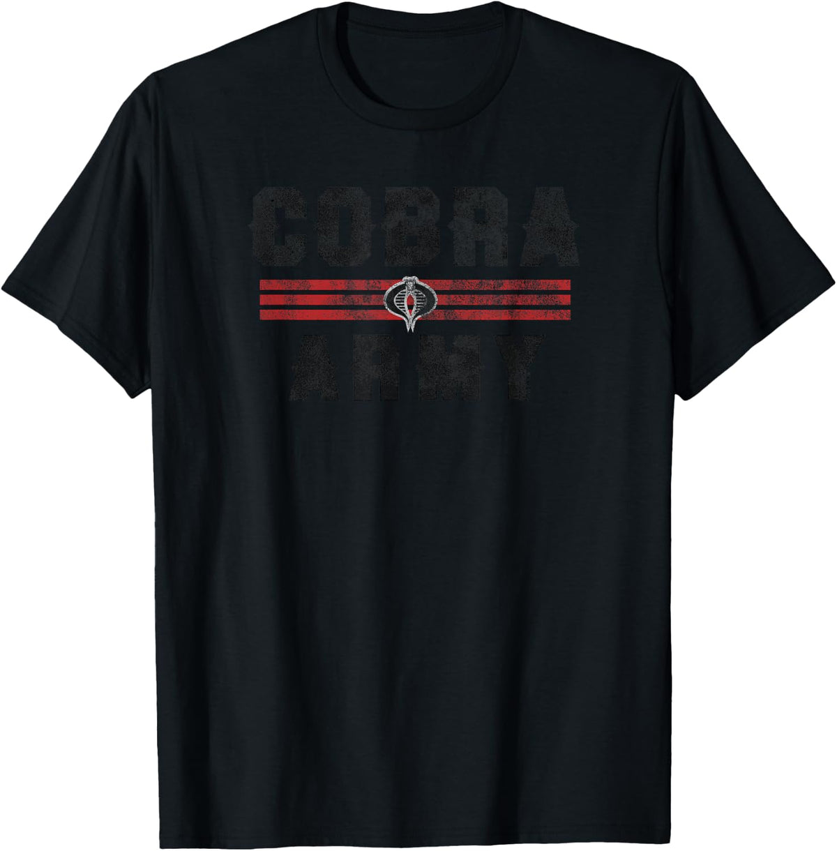 G.I. Joe A Real American Hero Cobra Army Distressed Logo T-Shirt - T-Shirt | Black