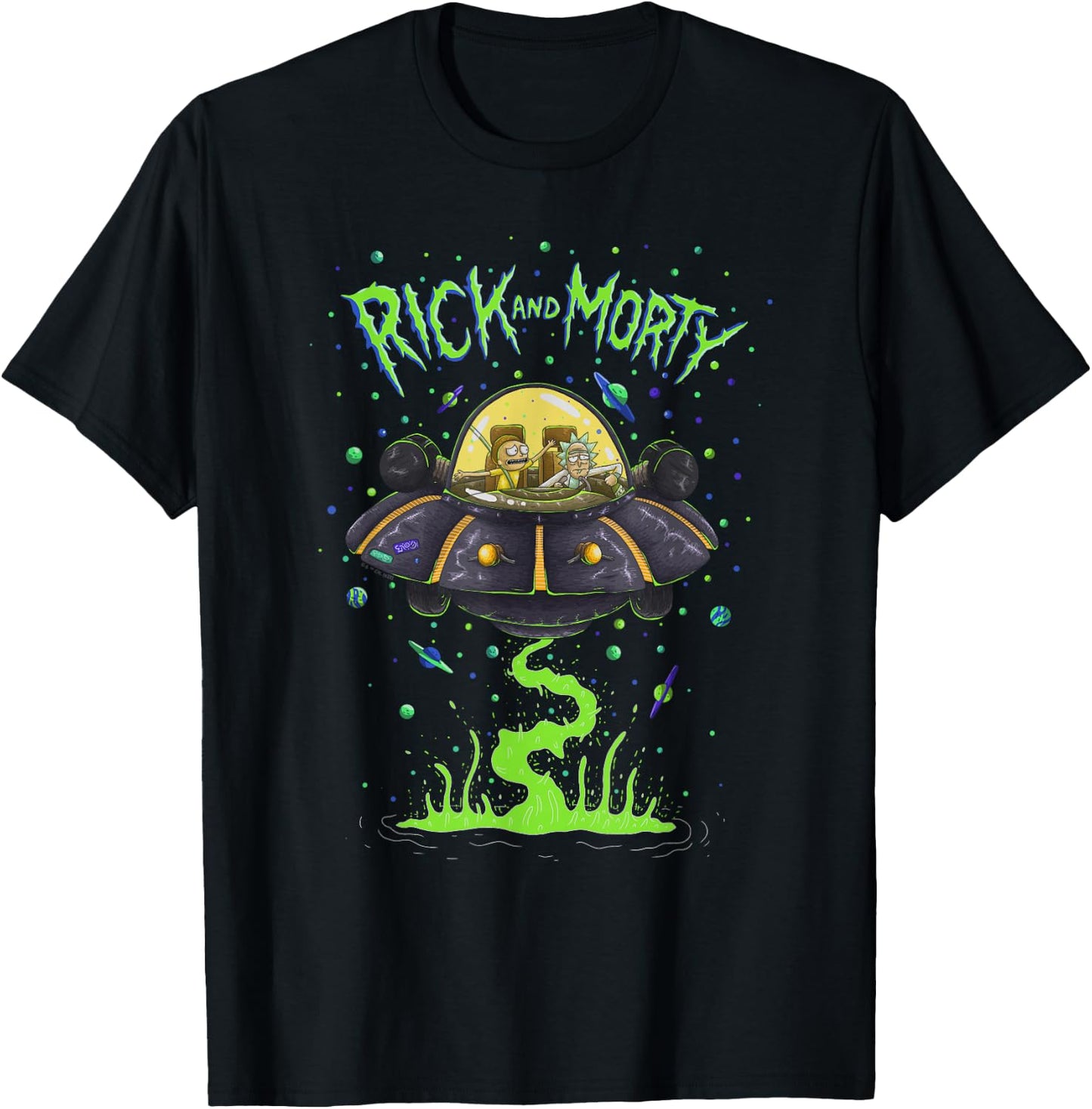 Rick and Morty UFO T-Shirt - T-Shirt | Black