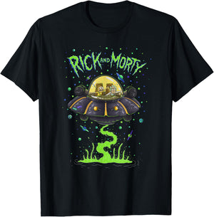 Rick and Morty UFO T-Shirt - T-Shirt | Black