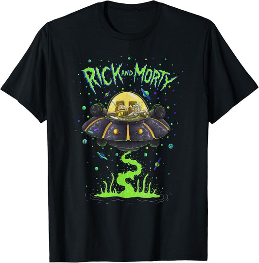 Rick and Morty UFO T-Shirt - T-Shirt | Black