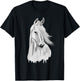 Horse Head Funny Equestrian Animal Lover Gift Men Women Kids T-Shirt - T-Shirt | Black