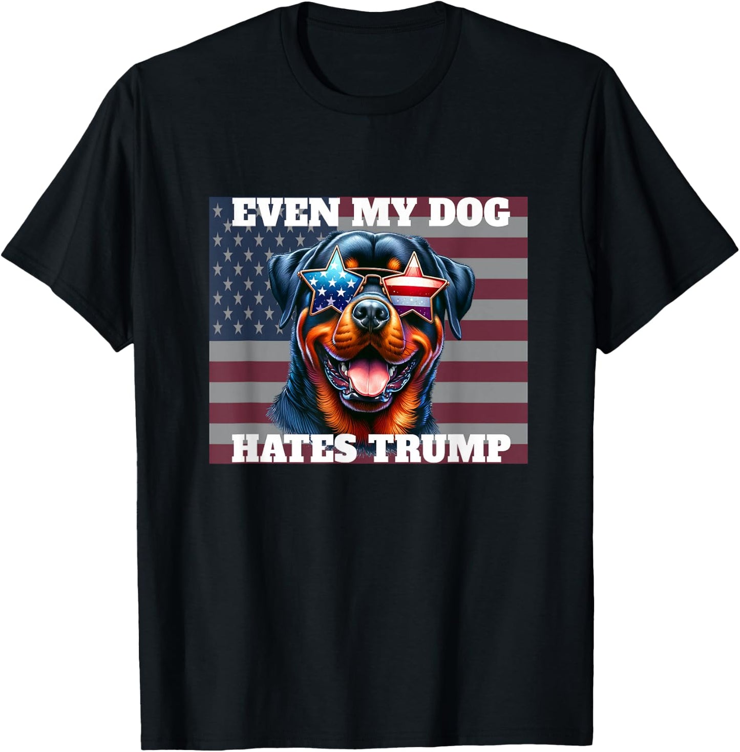 Even My Dog Hates Trump funny anti-Trump democrat dog lover T-Shirt - T-Shirt | Black