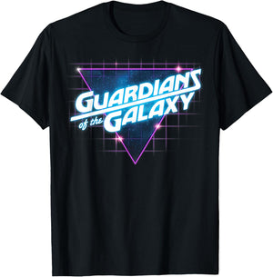 Marvel Guardians of The Galaxy Retro Vintage Line Logo Small T-Shirt - T-Shirt | Black