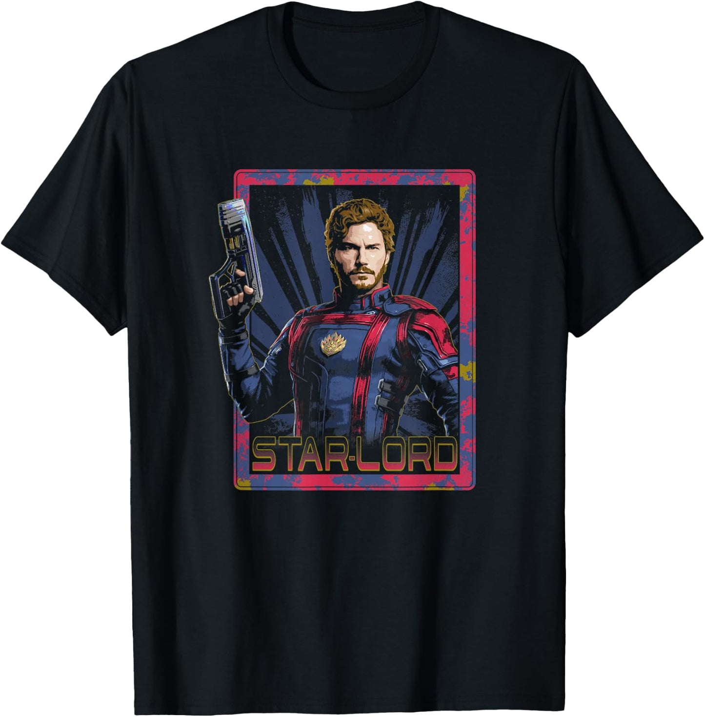 Marvel Guardians of The Galaxy Vol. 3 Star-Lord Retro Card T-Shirt - T-Shirt | Black