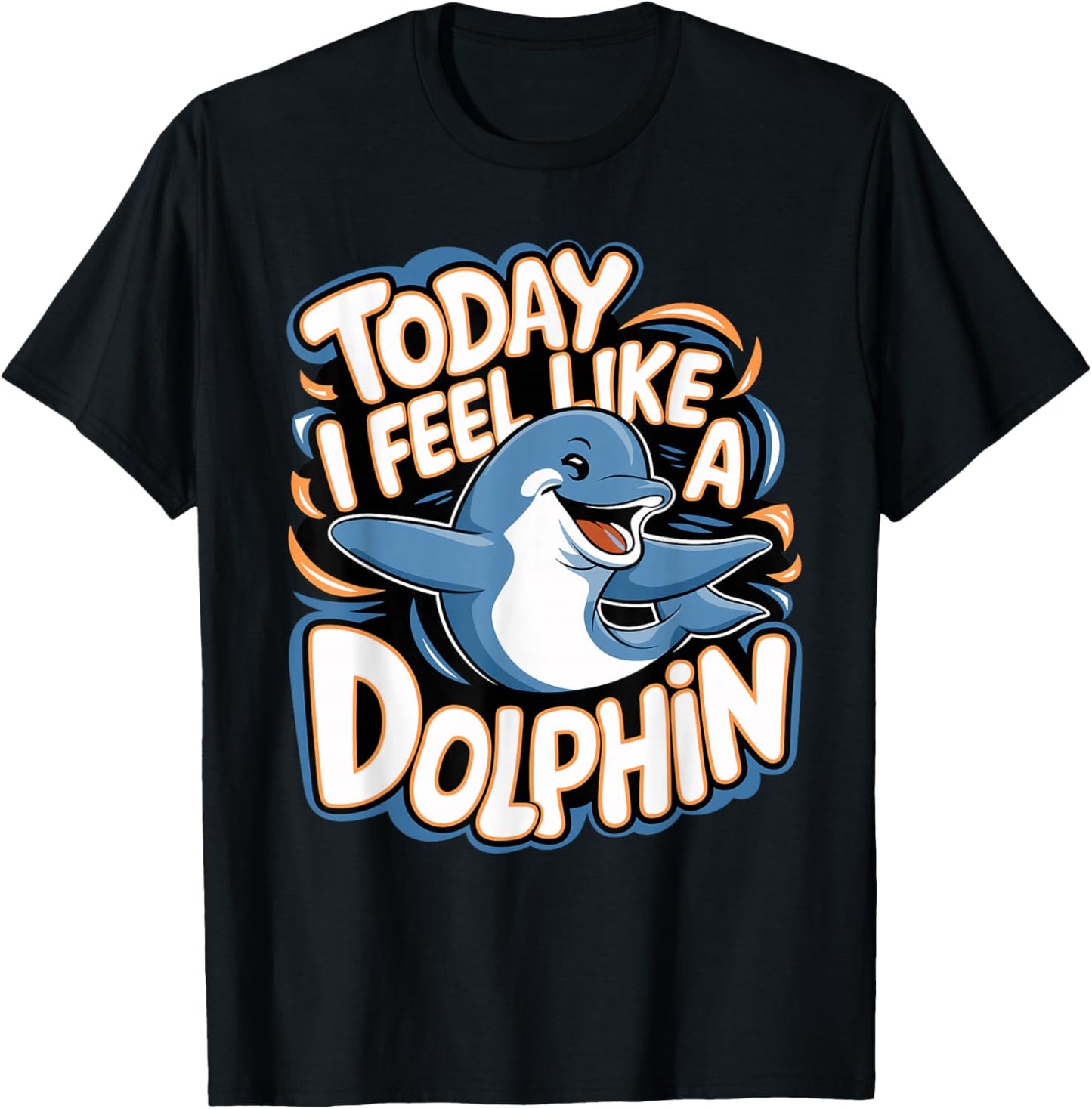 Childrens Today I feel like a Dolphin | Kids Dolphin T-Shirt - T-Shirt | Black