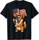 Corgi USA Flag 4th Of July T-Shirt - T-Shirt | Black