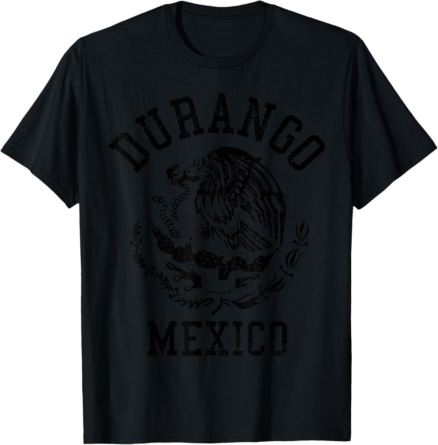 Durango Mexico Pride Mexican Flag Vintage T-Shirt - T-Shirt | Black