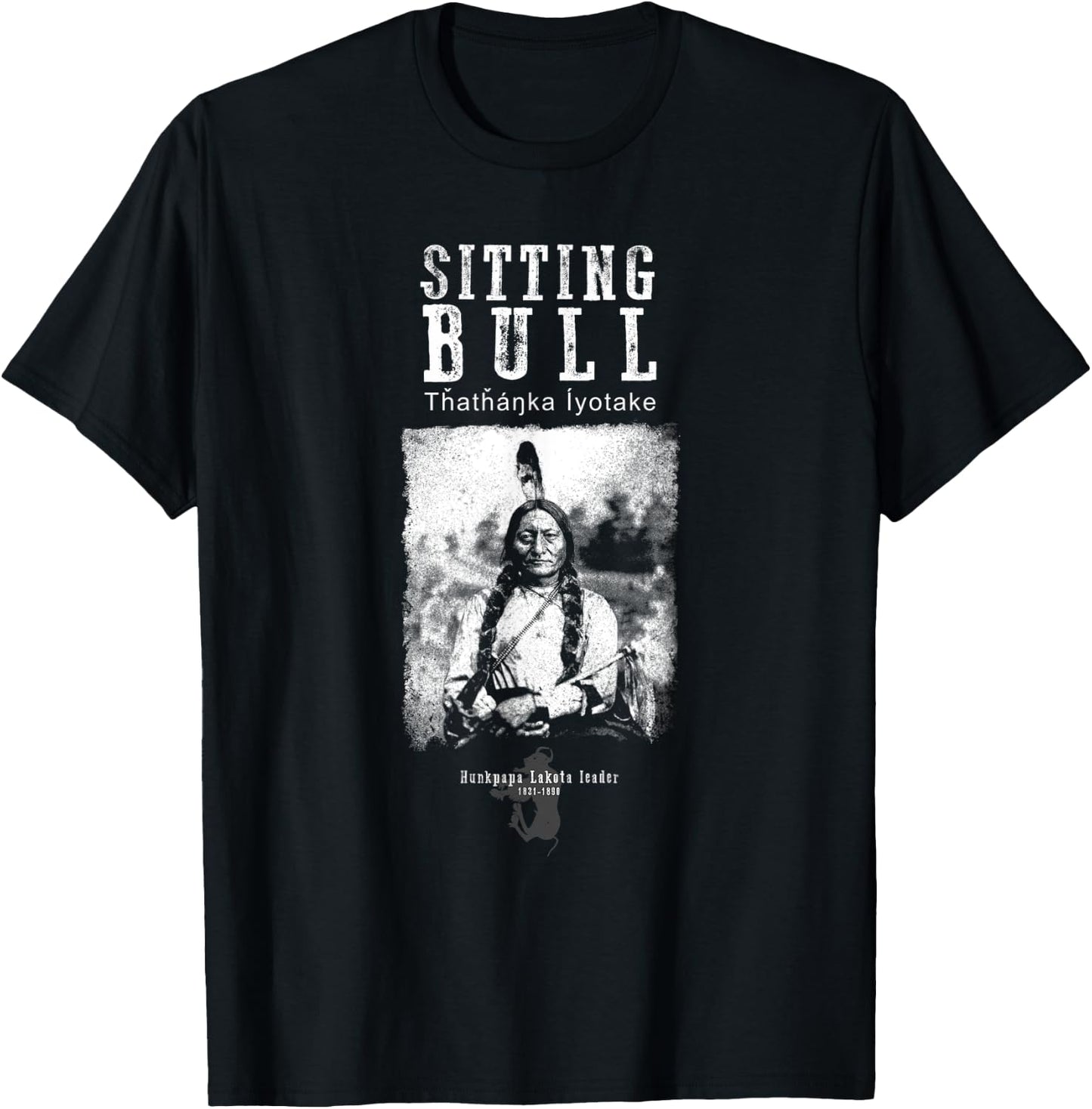 Sitting Bull USA-Sitting Bull - Lakota Chief - Siu - Native American - Indian - History T-Shirt - T-Shirt | Black