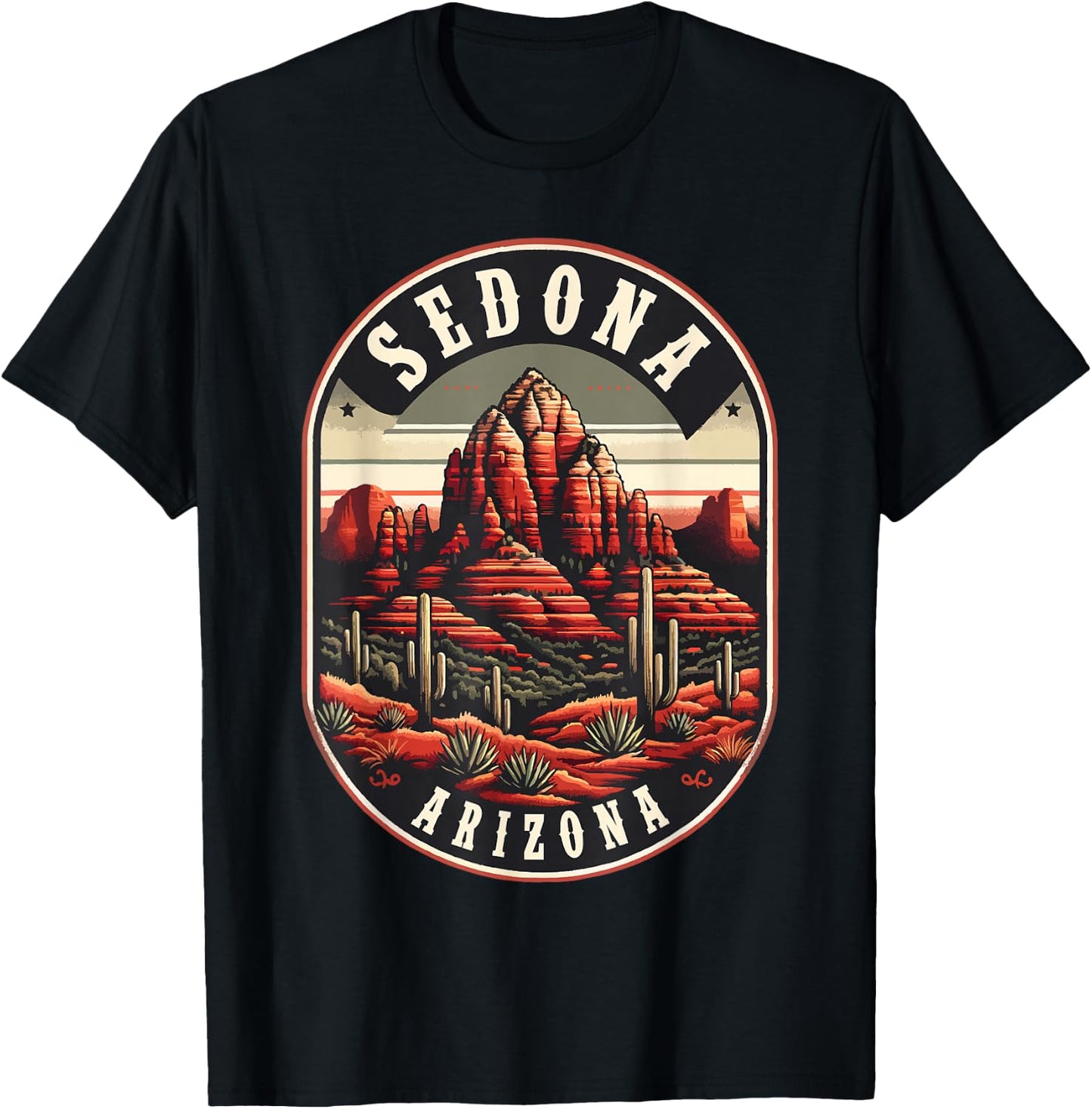 Sedona AZ Hiking Outdoors Mountain Sedona USA Retro Vintage T-Shirt - T-Shirt | Black