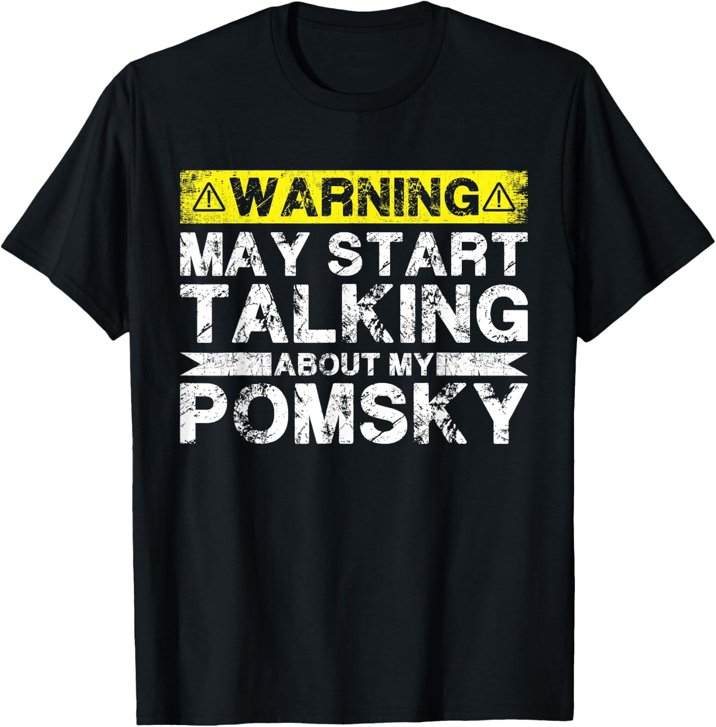 Warning May Start Talking About My Pomsky T-Shirt - T-Shirt | Black