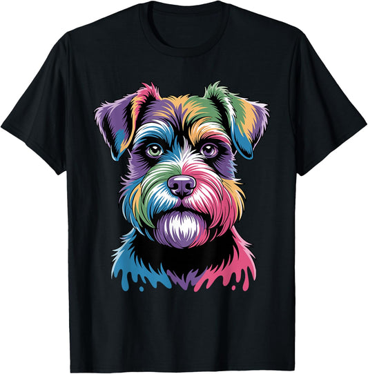 Cool Schnauzer Art Women Miniature Schnauzer Lover T-Shirt - T-Shirt | Black