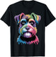 Cool Schnauzer Art Women Miniature Schnauzer Lover T-Shirt - T-Shirt | Black