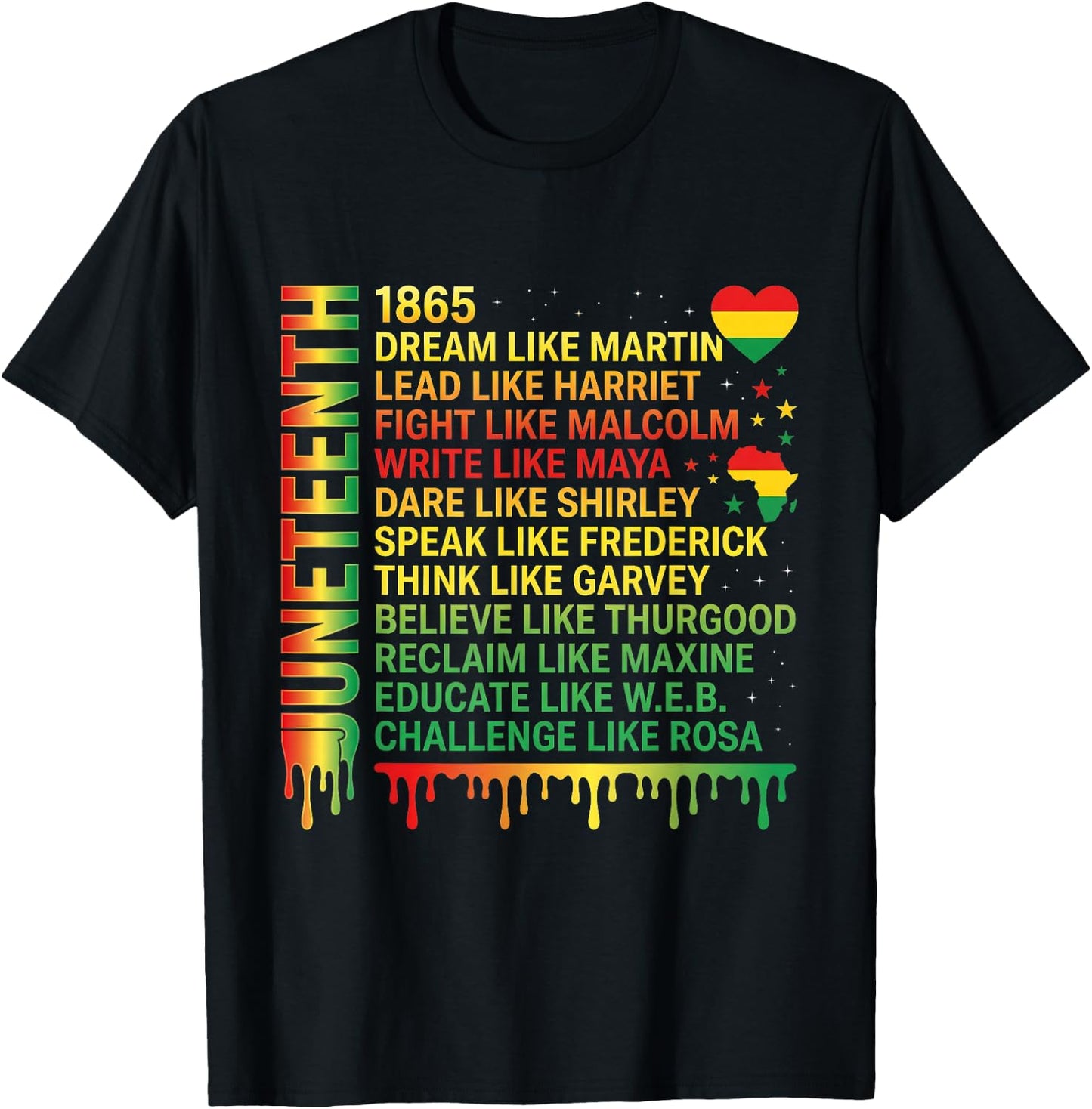 Juneteenth Dream Like Martin Black History Leaders Art T-Shirt - T-Shirt | Black
