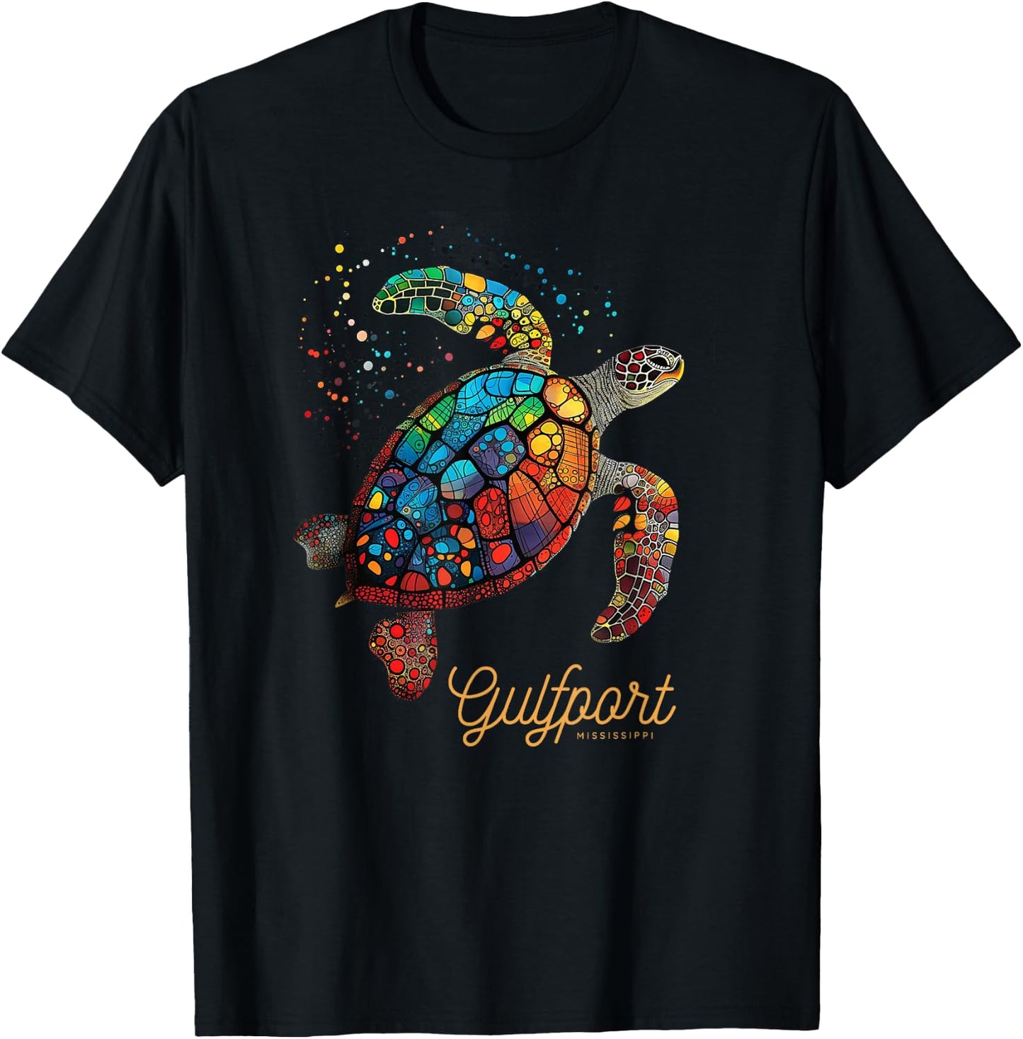 Gulfport Mississippi MS Vacation Holiday Vintage Sea Turtle T-Shirt - T-Shirt | Black