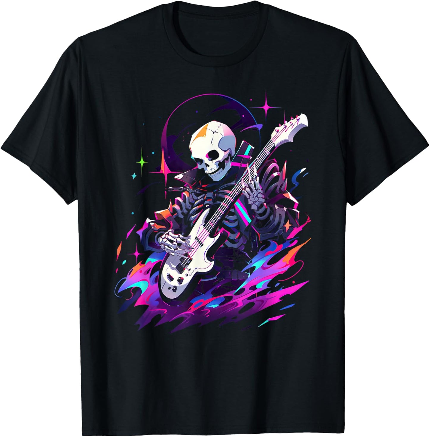 Skeleton playing guitar ,Rock Star Shredding Guitar T-Shirt - T-Shirt | Black