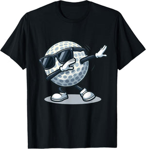 Dabbing Golf Ball Shirt Funny Boys Men Women Sports Player T-Shirt - T-Shirt | Black