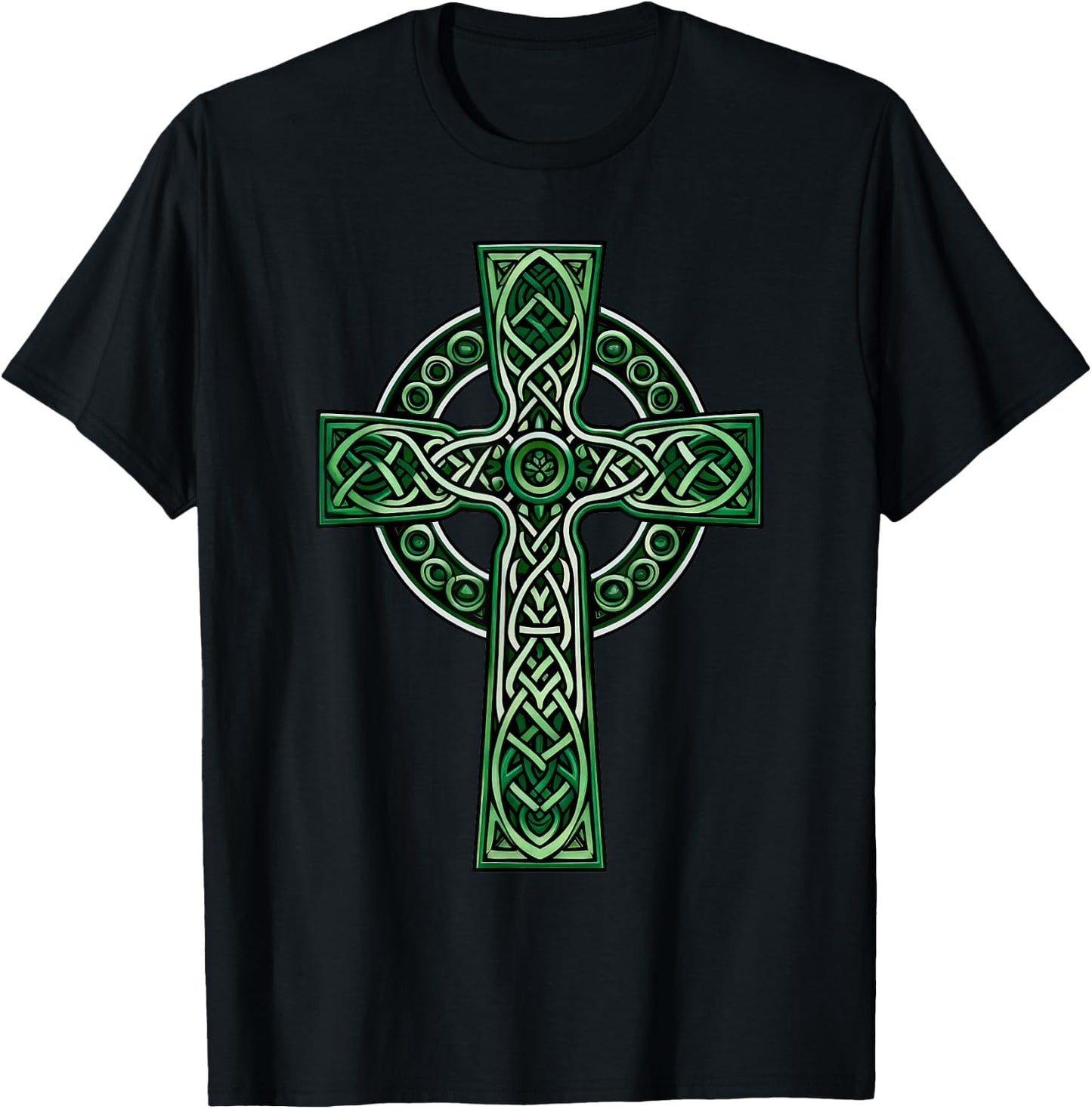 Irish Celtic Cross Knot Christian Holy Trinity Scottish Celt T-Shirt - T-Shirt | Black