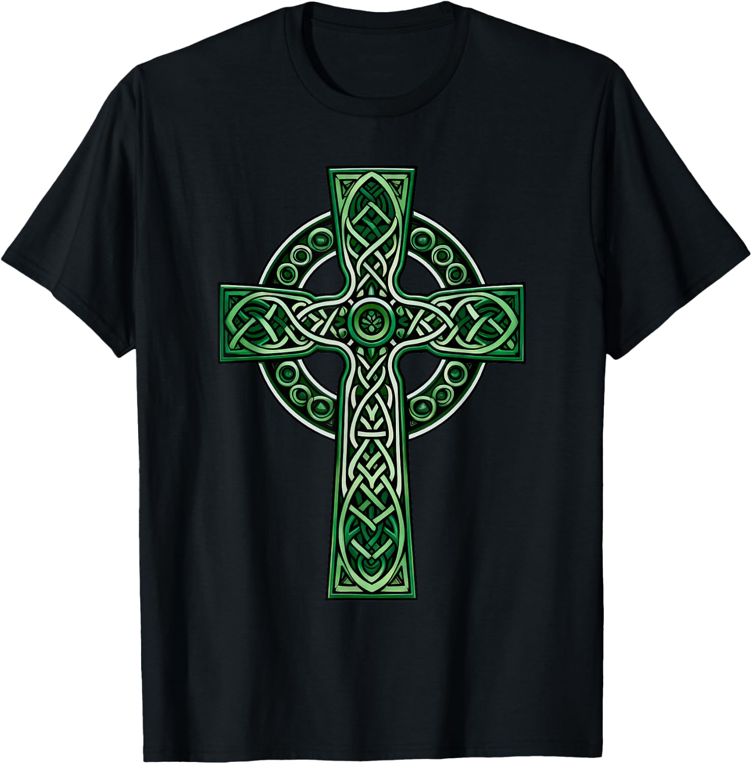Irish Celtic Cross Knot Christian Holy Trinity Scottish Celt T-Shirt - T-Shirt | Black