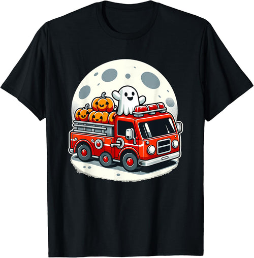 Halloween Ghost Firetruck Funny Pumpkins For Kids