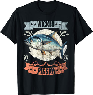 Wicked Pissah Retro Tuna Whisperer Tuna Fisherman Tuna Lover T-Shirt - T-Shirt | Black