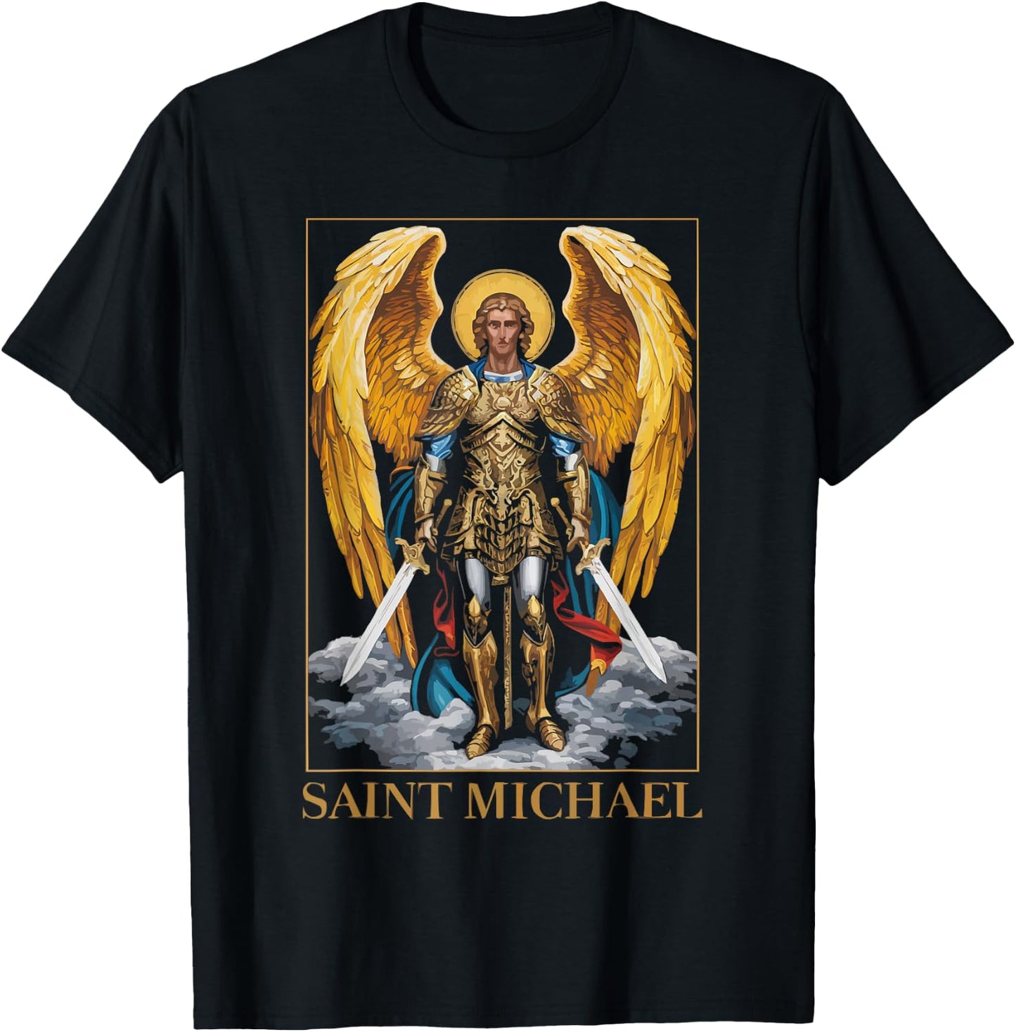 Archangel Catholic Religion Christianity Guardian Angel T-Shirt - T-Shirt | Black