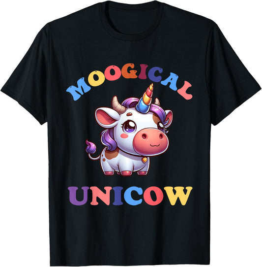 Moogical Unicow Funny Shirts Dairy Farmer Cattle Rancher T-Shirt - T-Shirt | Black