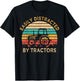 Vintage Easily Distracted By Tractors Funny Farming T-Shirt - T-Shirt | Black