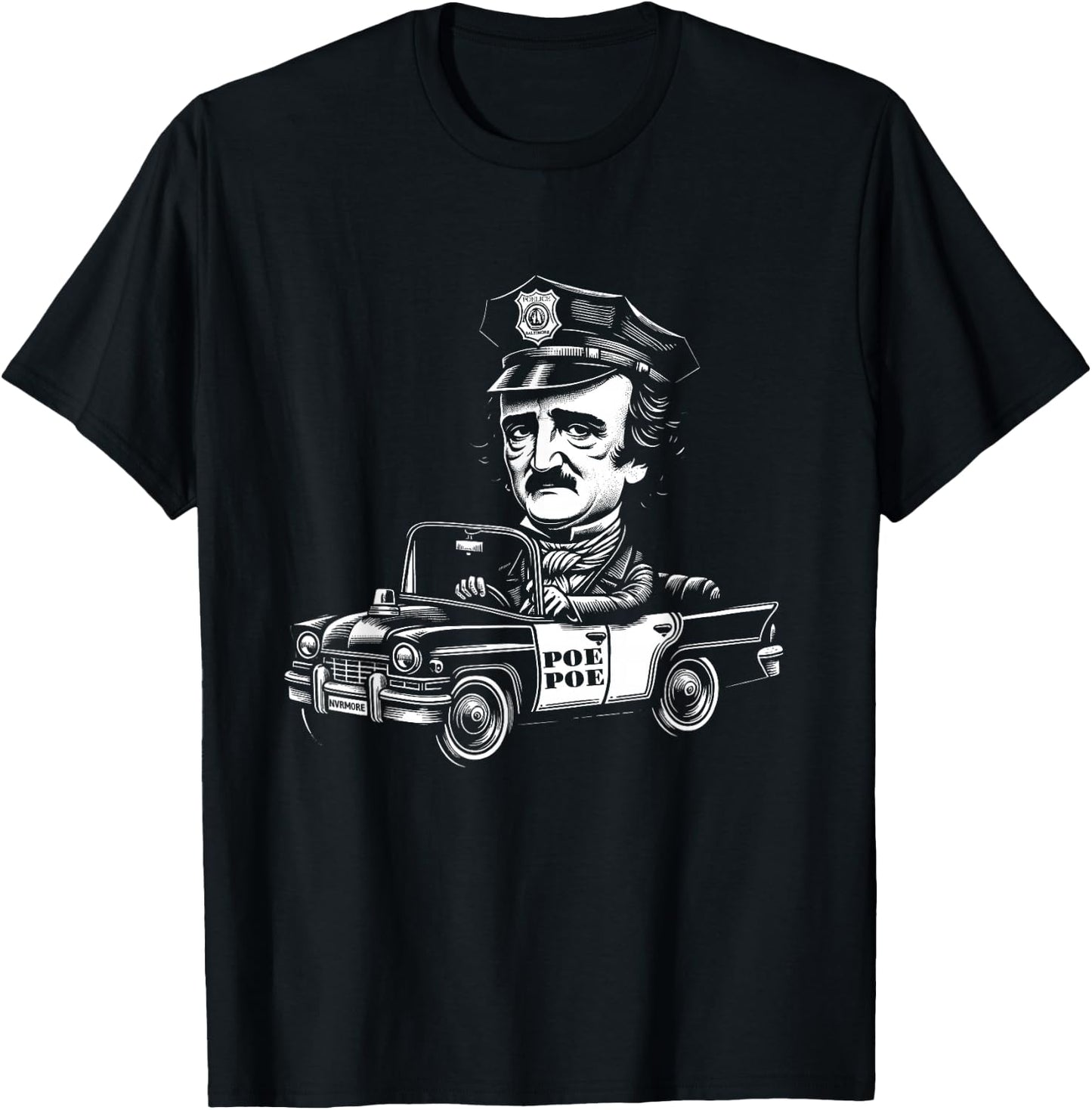 Edgar Allan Poe Poe Funny Police T-Shirt - T-Shirt | Black