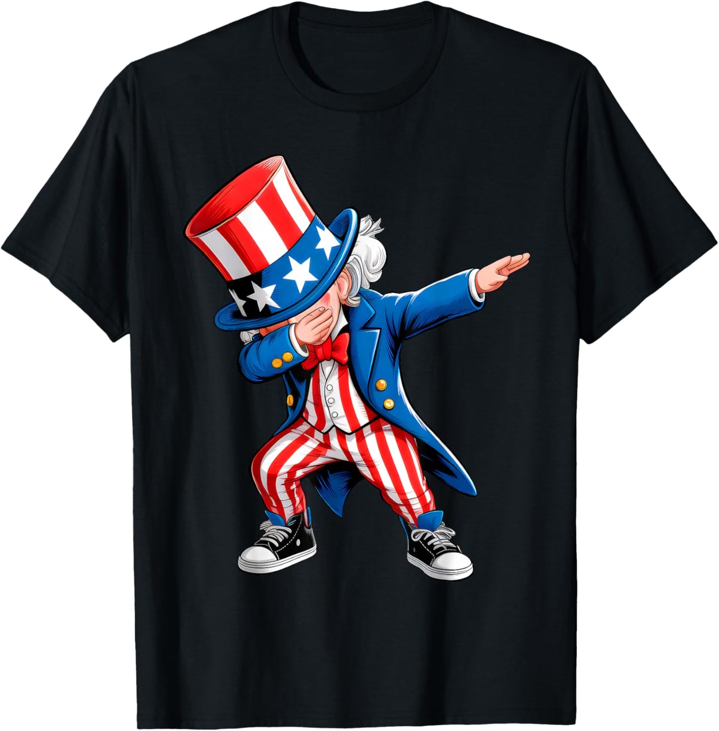 Dabbing Uncle Sam 4th of July Kids Boys Men Funny Dab Dance T-Shirt - T-Shirt | Black