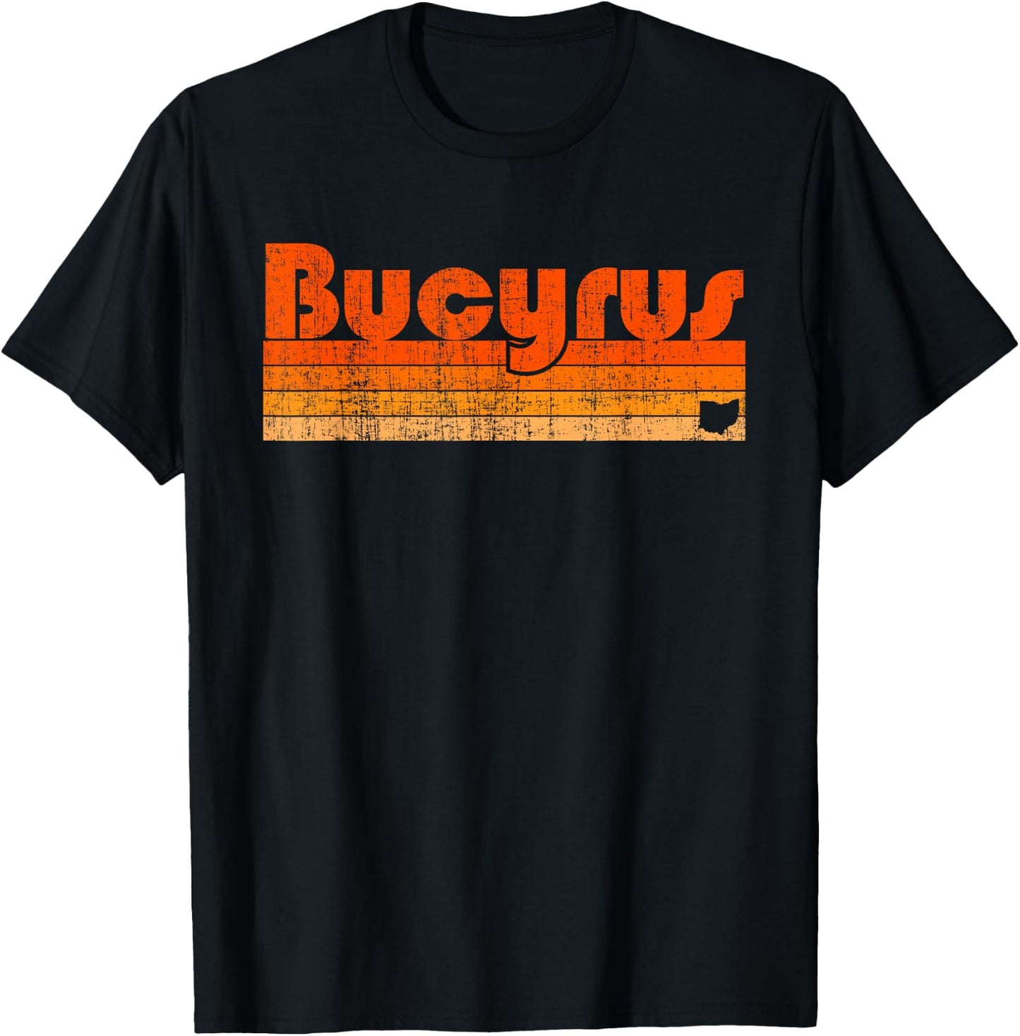 Bucyrus Ohio Retro 80s Style T-Shirt - T-Shirt | Black