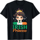 Irish Princess Ireland Girl Cute Irish Flag T-Shirt - T-Shirt | Black