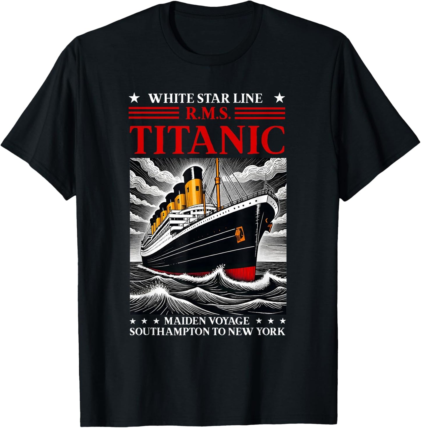 Titanic White Star Line RMS Ship Boat Stuff Boys Kids Men T-Shirt - T-Shirt | Black