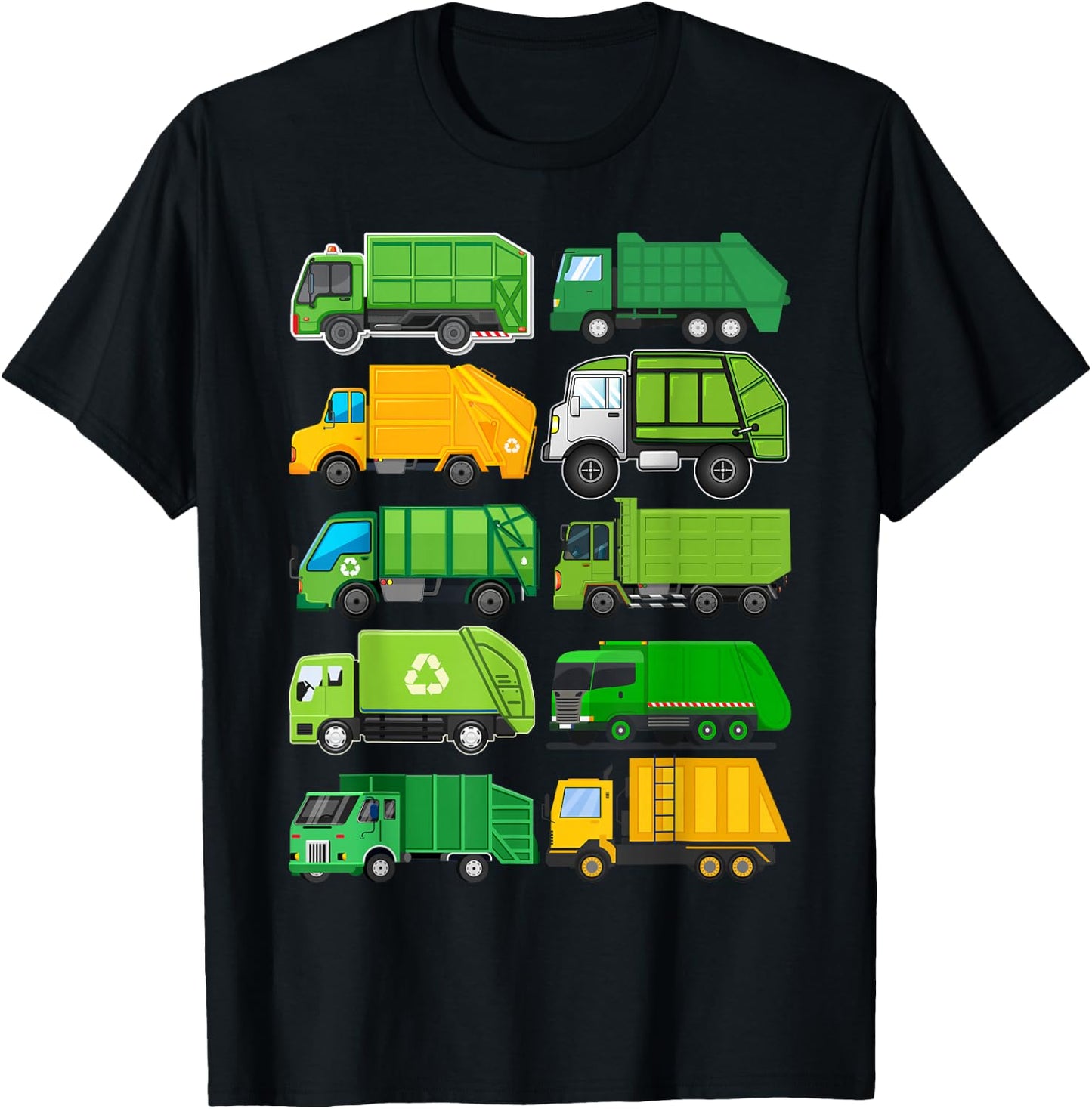 Recycling Trash Garbage Truck Kids Birthday Gifts Earth Day T-Shirt - T-Shirt | Black