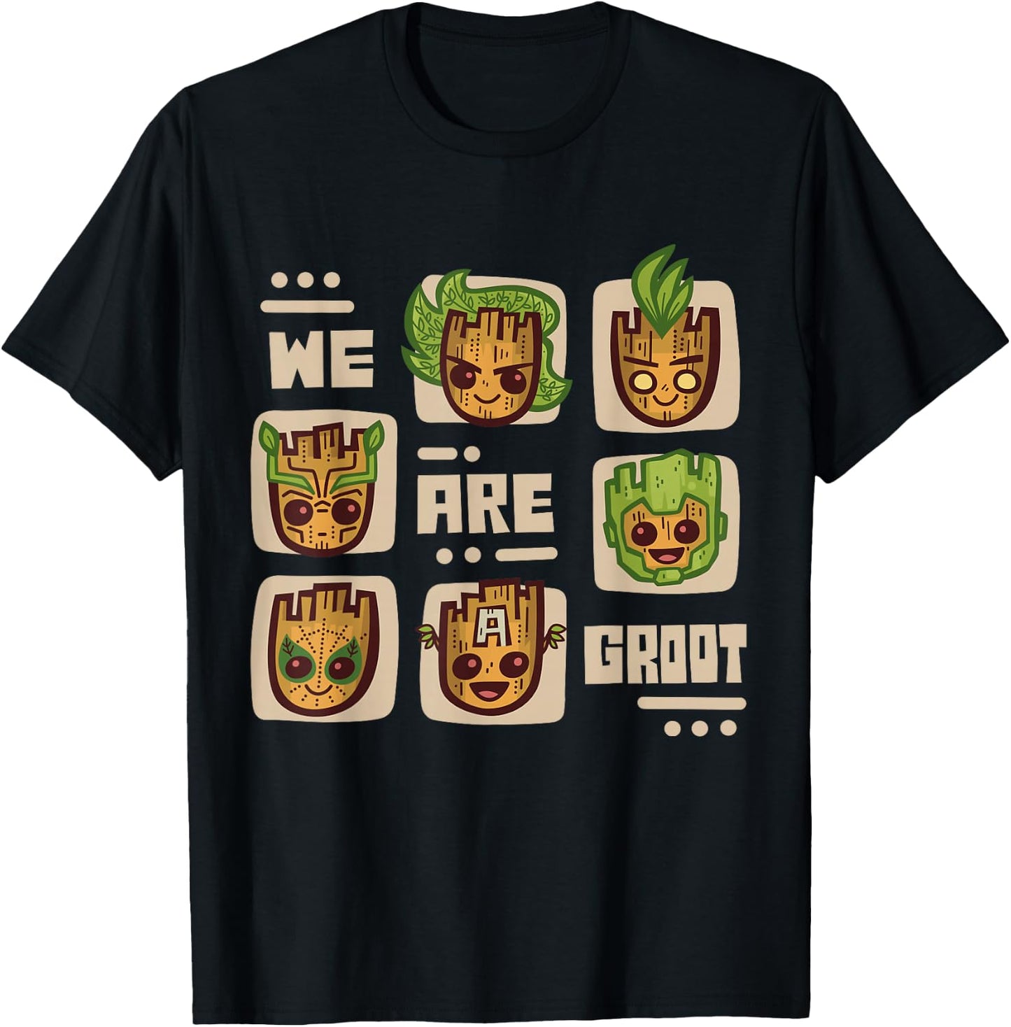 Marvel 85th Anniversary We are Groot Super Hero Impressions T-Shirt - T-Shirt | Black