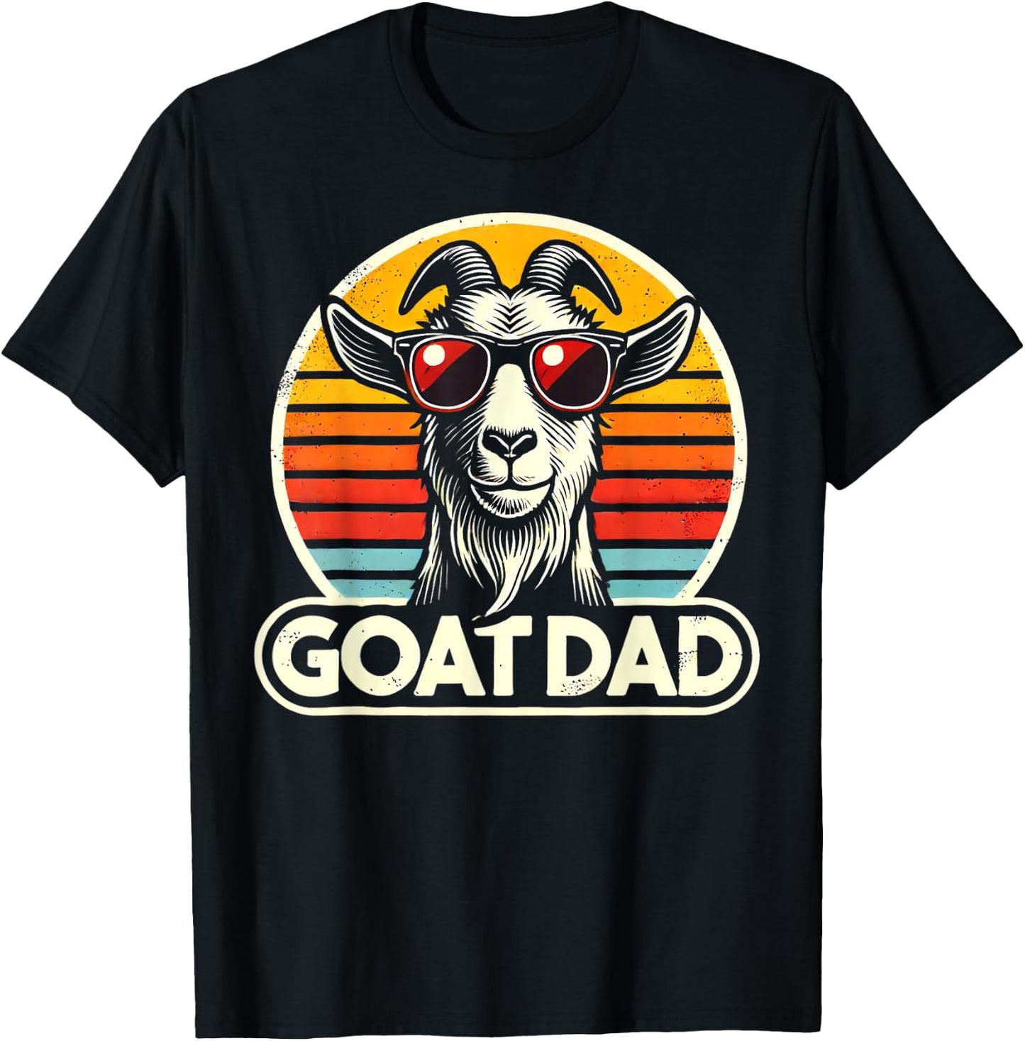 Retro Vintage Goat Dad Best Goat Daddy Funny Father's Day T-Shirt - T-Shirt | Black