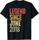 8 Year Old Legend Since June 2018 Retro 8th Birthday T-Shirt - T-Shirt | Black