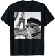 Funny Cat Wearing Sunglasses and A Beret At The Eiffel Tower T-Shirt - T-Shirt | Black