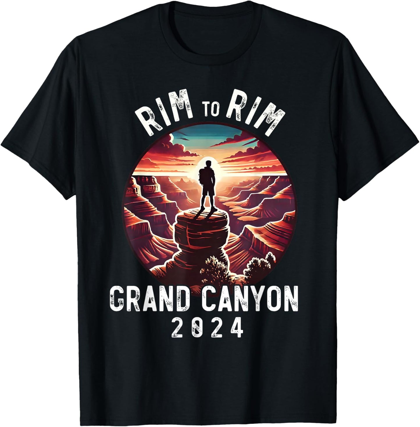 Rim - Rim Grand Canyon, I Hiked The Grand Canyon 2024 T-Shirt - T-Shirt | Black