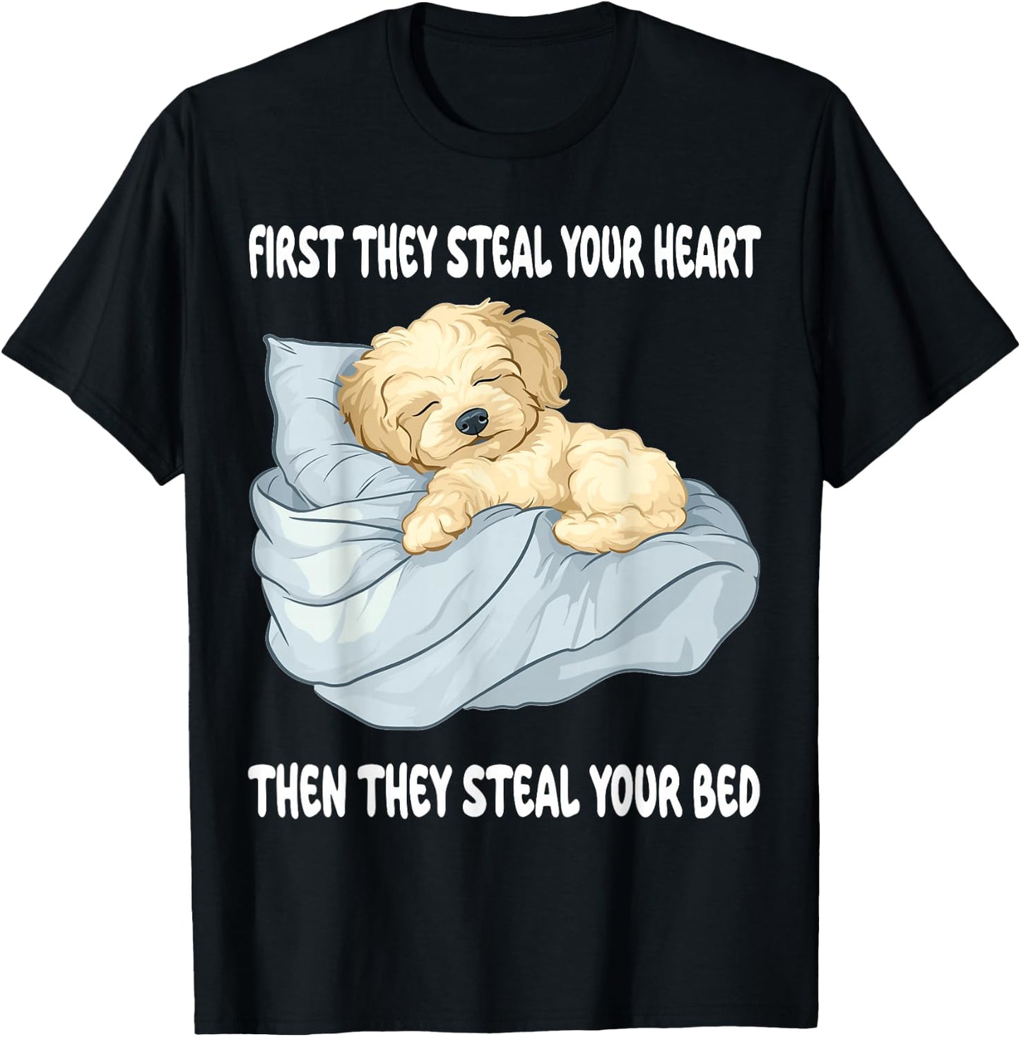 Maltipoo Sleeping Pajamas Nightgown T-Shirt - T-Shirt | Black