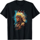 Native American Indian Headdress Traditional Art Men Women T-Shirt - T-Shirt | Black