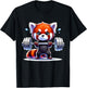 Kawaii Red Panda Weightlifting Funny Fitness Gym T-Shirt - T-Shirt | Black