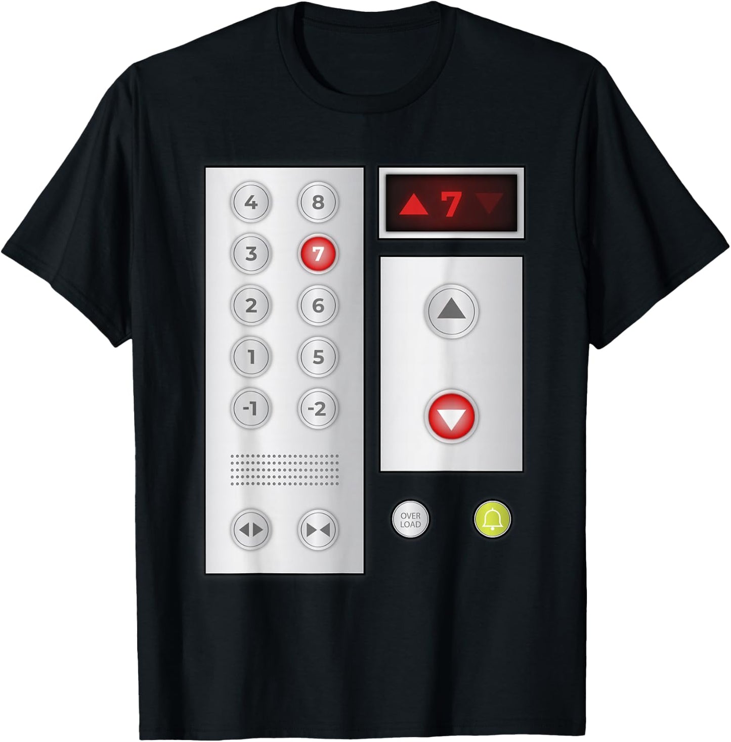 Cool Elevator Buttons Art Men Women Lift Halloween Costume T-Shirt - T-Shirt | Black